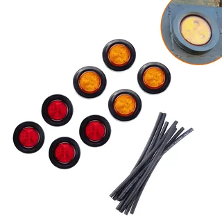 2.5 -inch red yellow rubber circle round lamp LED round side lights for heavy truck trailer trucks 2.5 -inch red yellow rubber circle round lamp LED round side lights for heavy truck trailer trucks