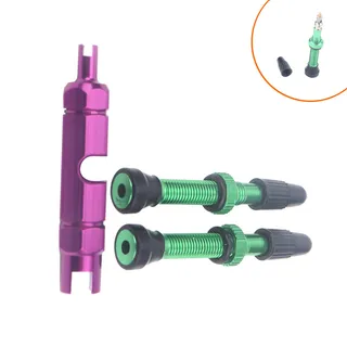 2 combined 40mm green French valve mouth with blue disassembly tools for mountain bicycles 2 combined 40mm green French valve mouth with blue disassembly tools for mountain bicycles