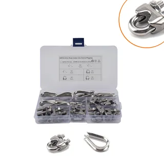 30 boxes of foreign trade supplies-M6 stainless steel 304 steel wire rope hip cat claws with triangular tube sleeve 30 boxes of foreign trade supplies-M6 stainless steel 304 steel wire rope hip cat claws with triangular tube sleeve