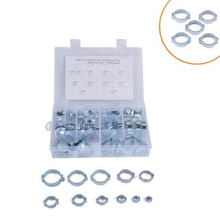border -128 boxes of carbon steel galvanized double-ear card hoop fuel pipe ear-shaped hose fixture border -128 boxes of carbon steel galvanized double-ear card hoop fuel pipe ear-shaped hose fixture