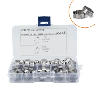 border 50 boxes-PEX stainless steel single ear card 3/8 "inches 13.3mm, 304 American oil pipe card hoop border 50 boxes-PEX stainless steel single ear card 3/8 "inches 13.3mm, 304 American oil pipe card hoop