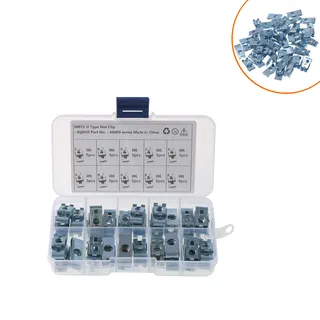 border hot-selling 10-grid M6-50 installed blue-white zinc U-shaped chip snub-style nuts for cars border hot-selling 10-grid M6-50 installed blue-white zinc U-shaped chip snub-style nuts for cars