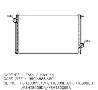 Foreign model FD/STERLING water tank radiator OE F6Hz8005LA/F8HT8009EA