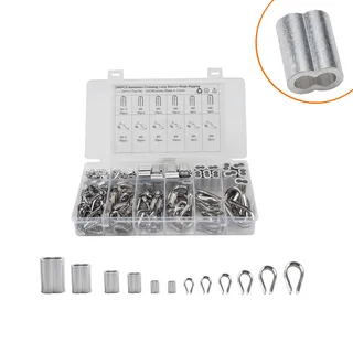 Foreign trade 240 boxes-6 specifications of stainless steel 304 steel wire rope chicken heart ring with 8-character aluminum sleeve Foreign trade 240 boxes-6 specifications of stainless steel 304 steel wire rope chicken heart ring with 8-character aluminum sleeve
