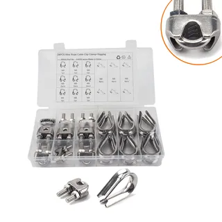 Foreign trade 24 boxes-M8 stainless steel 304 steel wire rope U-shaped fixed sandwiches with triangular ring Foreign trade 24 boxes-M8 stainless steel 304 steel wire rope U-shaped fixed sandwiches with triangular ring