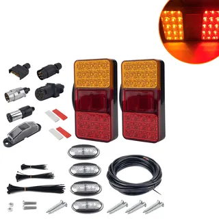 Foreign trade 24LED truck taillights set truck trailer LED taillight two -color brake turning light Foreign trade 24LED truck taillights set truck trailer LED taillight two -color brake turning light