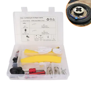 Foreign trade 31 -piece tire repair tool kit with yellow protective kit for cars and motorcycles