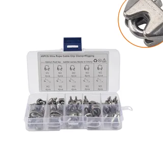 Foreign trade 40 boxes-M2, m3 stainless steel 304 steel wire rope fixed sandwich head with triangular chicken heart ring