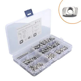 Foreign trade hot sales 240 combinations 3 specifications of T -type nut, European standard slide nuts with screws and wounds Foreign trade hot sales 240 combinations 3 specifications of T -type nut, European standard slide nuts with screws and wounds