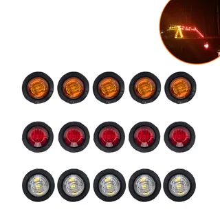 Red and white amber trailer truck truck pickup card side LED marking signal light turning lamp 10 installation Red and white amber trailer truck truck pickup card side LED marking signal light turning lamp 10 installation