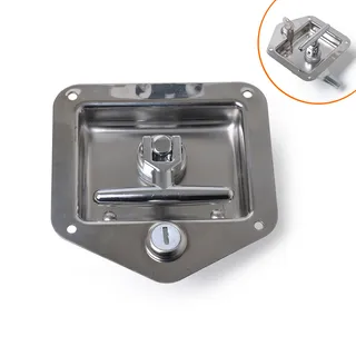 RV camping trailer folding stainless steel T hand handbox lock-anti-rust truck pull hand lock RV camping trailer folding stainless steel T hand handbox lock-anti-rust truck pull hand lock