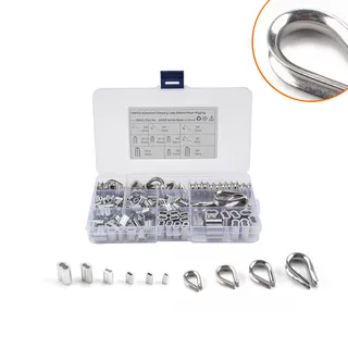 Stainless steel 304 steel wire rope cover chicken heart ring triangle with 8 -character aluminum sleeve one piece Stainless steel 304 steel wire rope cover chicken heart ring triangle with 8 -character aluminum sleeve one piece
