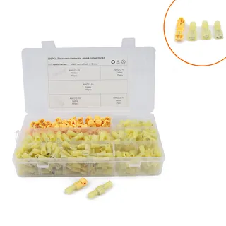 Yellow 300pcs box-heat shrinking waterproof nylon insulation wiring terminal with breaking line terminal category kit Yellow 300pcs box-heat shrinking waterproof nylon insulation wiring terminal with breaking line terminal category kit