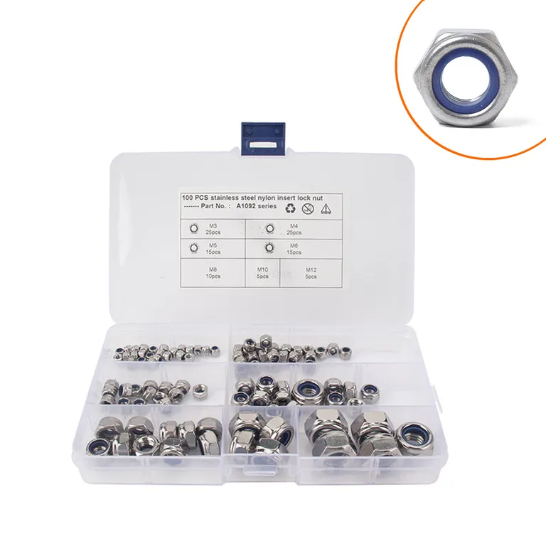 100 boxes of stainless steel hexagonal nylon lock nut Anti-slip anti-loose self-lock nut M3-M12 online 100 boxes of stainless steel hexagonal nylon lock nut Anti-slip anti-loose self-lock nut M3-M12 online
