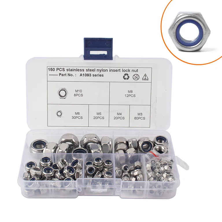 150 boxes of stainless steel hexagonal nylon lock nut Anti-slip anti-loose self-lock nut M3-M10 online 150 boxes of stainless steel hexagonal nylon lock nut Anti-slip anti-loose self-lock nut M3-M10 online