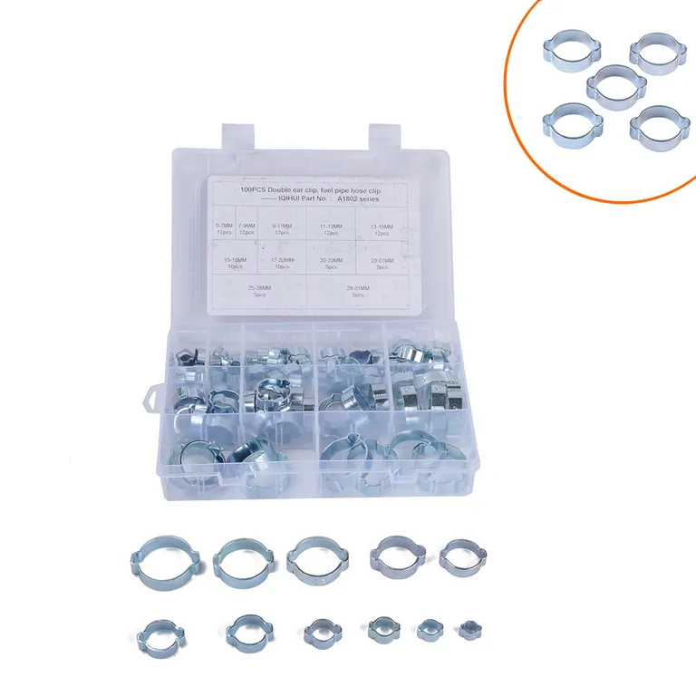 border -128 boxes of carbon steel galvanized double-ear card hoop fuel pipe ear-shaped hose fixture online border -128 boxes of carbon steel galvanized double-ear card hoop fuel pipe ear-shaped hose fixture online