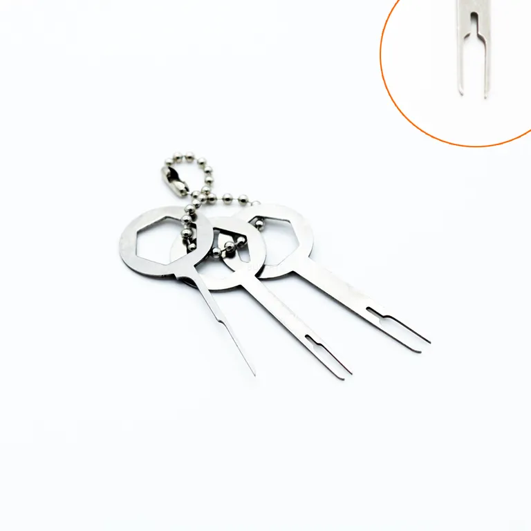 Car plug -in terminal removal tool stainless steel light surface retractor 3 -piece dual card picking needle online Car plug -in terminal removal tool stainless steel light surface retractor 3 -piece dual card picking needle online