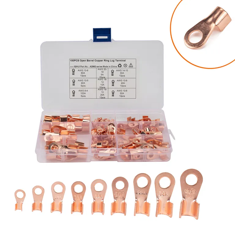 Foreign trade 100 boxes of copper cold pressure wiring terminal opening Copper nose copper line ear -connected terminal online Foreign trade 100 boxes of copper cold pressure wiring terminal opening Copper nose copper line ear -connected terminal online
