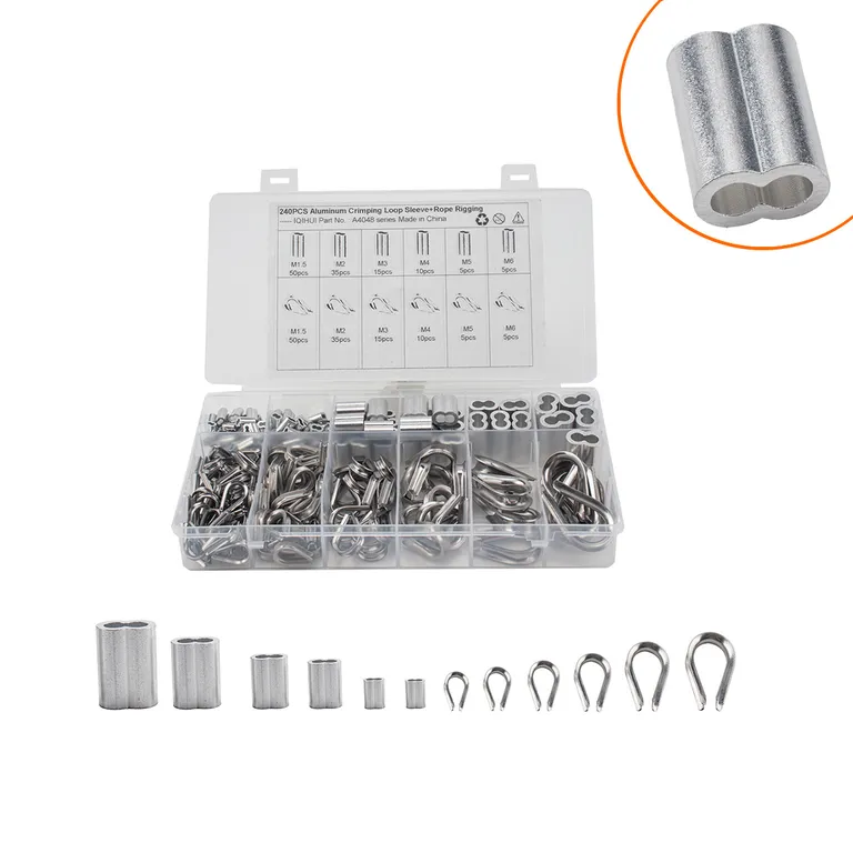 Foreign trade 240 boxes-6 specifications of stainless steel 304 steel wire rope chicken heart ring with 8-character aluminum sleeve online Foreign trade 240 boxes-6 specifications of stainless steel 304 steel wire rope chicken heart ring with 8-character aluminum sleeve online
