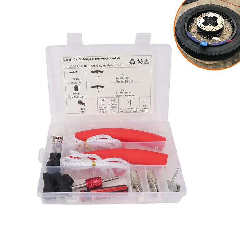 Foreign trade 31 -piece tire repair tool kits with red protective kits are for cars and motorcycles online Foreign trade 31 -piece tire repair tool kits with red protective kits are for cars and motorcycles online