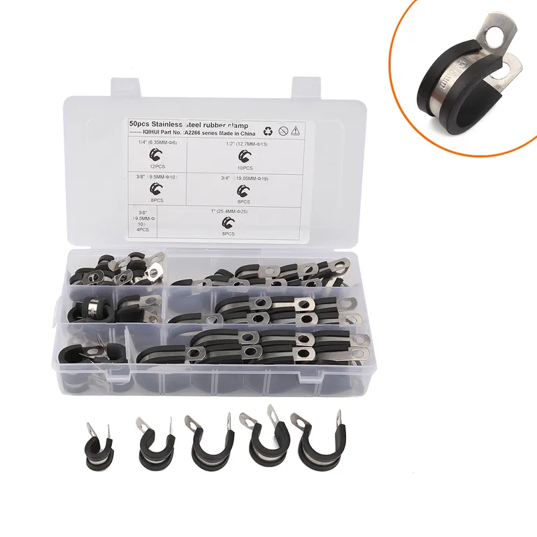 hot-sell-stainless steel 304 rubber strip hoe 50 only 5 types of standard card hoop hose cable pipe clamps online hot-sell-stainless steel 304 rubber strip hoe 50 only 5 types of standard card hoop hose cable pipe clamps online
