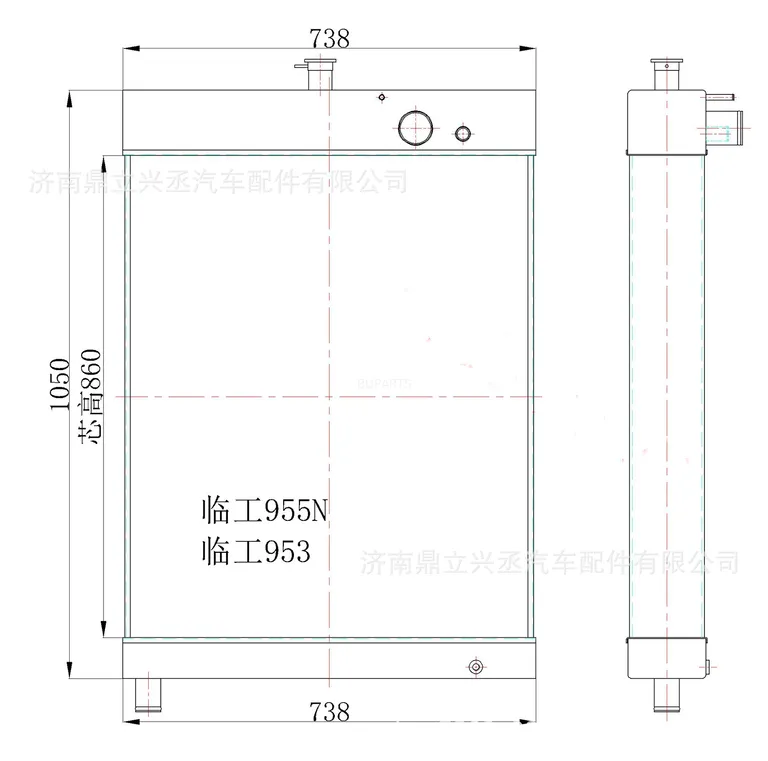 Lingong loader water tank radiator 9555N 955N-2 956 956-2a 956-6 online Lingong loader water tank radiator 9555N 955N-2 956 956-2a 956-6 online