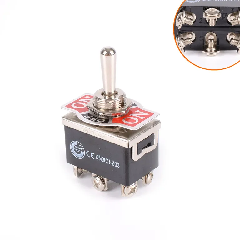 Power switch KN3 (C) -203A 6P button switch 6-pin 3 gear ON/OFF/ON DPDT online Power switch KN3 (C) -203A 6P button switch 6-pin 3 gear ON/OFF/ON DPDT online