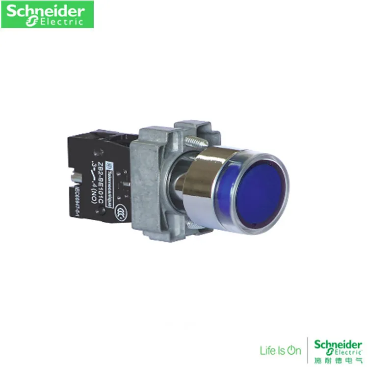 Schneider XB2B2BW36B1C flat -headed light button installation diameter 22mm blue communication 24V online Schneider XB2B2BW36B1C flat -headed light button installation diameter 22mm blue communication 24V online