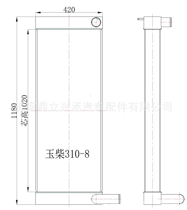 Yuchai excavator water tank radiator Yuchai YC310LC-8 Yuchai 6M water tank radiator manufacturer online Yuchai excavator water tank radiator Yuchai YC310LC-8 Yuchai 6M water tank radiator manufacturer online
